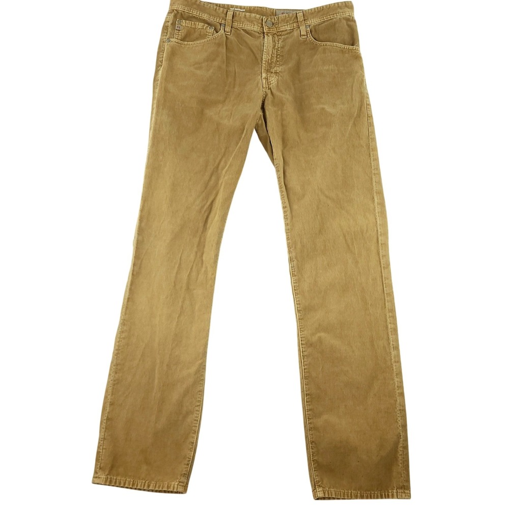 AG Adriano Goldschmied Graduate Pants Mens 34x32 Brown Corduroy 5 Pocket Casual